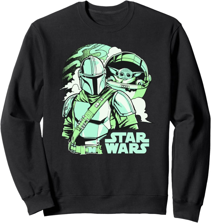 Star Wars Mandalorian & The Child Pastel Planet Logo C2 Sweatshirt
