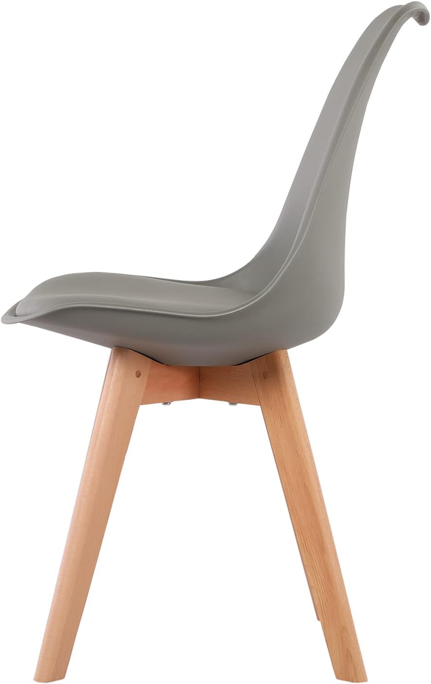 EGGREE 6er Set Esszimmerstühle mit Massivholz Buche Bein SGS Geprüfter, Retro Design Gepolsterter St