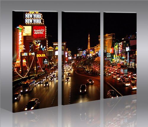 islandburner Bild Bilder auf Leinwand The Strip Las Vegas XXL Poster Leinwandbild Wandbild Dekoartik