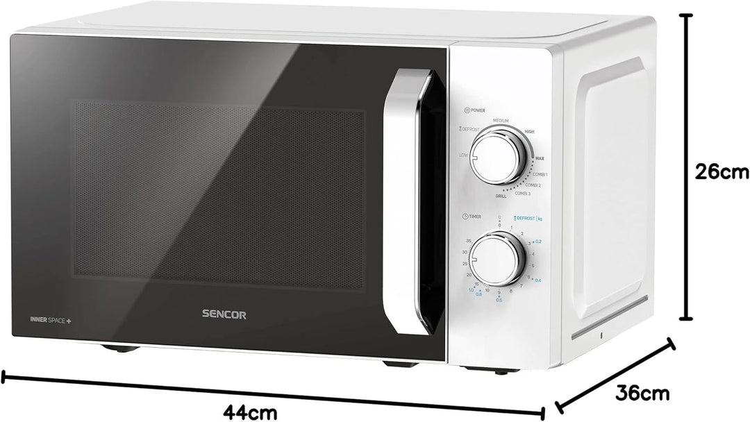 Sencor Mikrowelle mit Grill - Leistungsstark und Elegant – Multifunktionsgerät mit emailliertem Inne