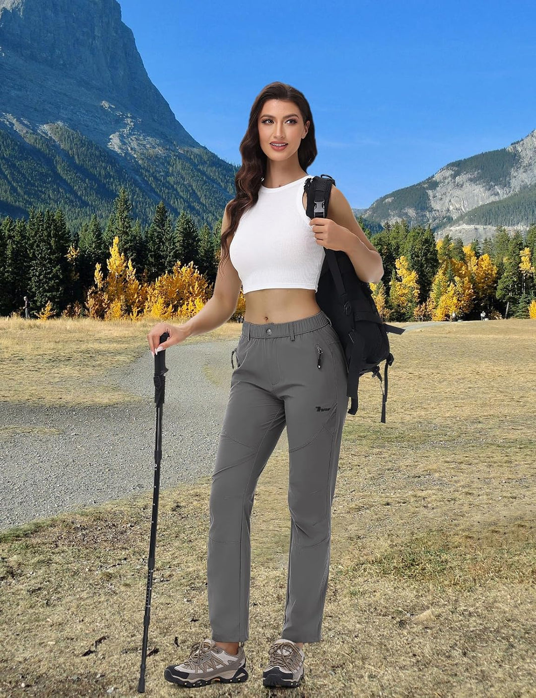 Damen Outdoor Wanderhose Quick Dry Campinghose Ultraleichter Verschleissfester UV-Schutz Atmungsakti
