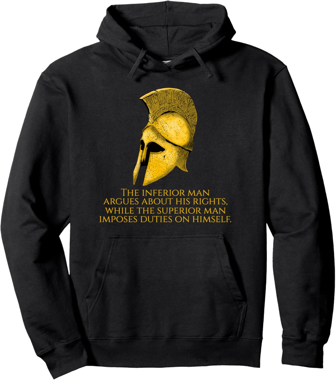 Motivational Anti Socialist Ancient Greek Spartan Helmet Pullover Hoodie