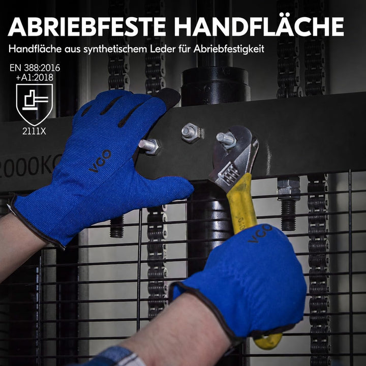Vgo... 5 Paare Multifunktionale Arbeitshandschuh,Sicherheitshandschuhe,Bauarbeitshandschuhe, Gartenh