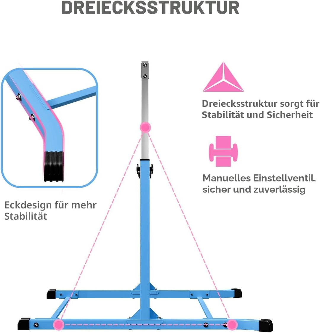 Mosebears Gymnastikstange, Heimgymnastikausrüstung für Kinder im Alter von 3–15 Jahren, stabile Stah