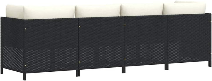 vidaXL Gartensofa 4-Sitzer mit Auflagen Lounge Sofa Couch Sitzgruppe Ecksofa Mittelsofa Sitzgarnitur