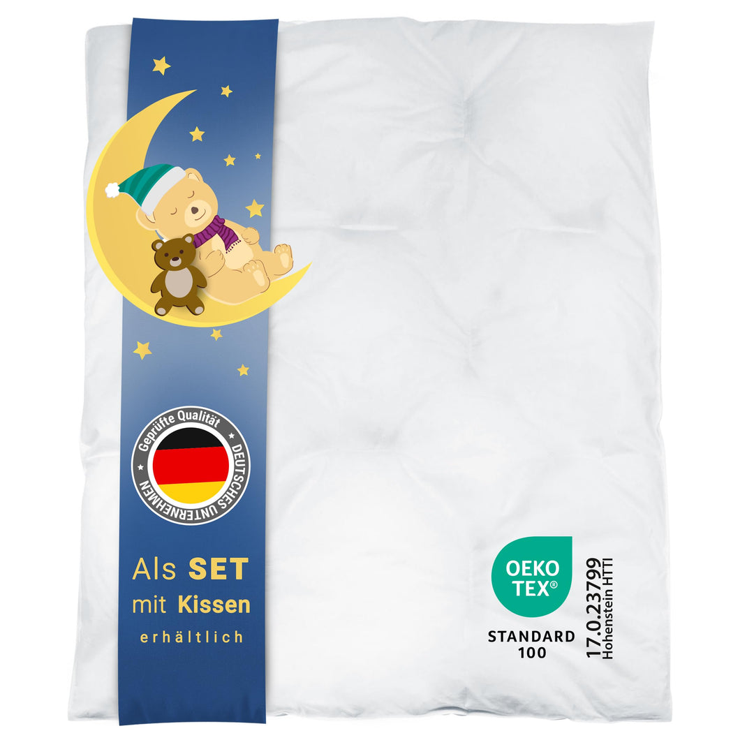 ZOLLNER Kinderbettdecke, 100 x 135 cm, Daunen, Federn, Baumwolle 100x135 cm (1er Pack), 100x135 cm (