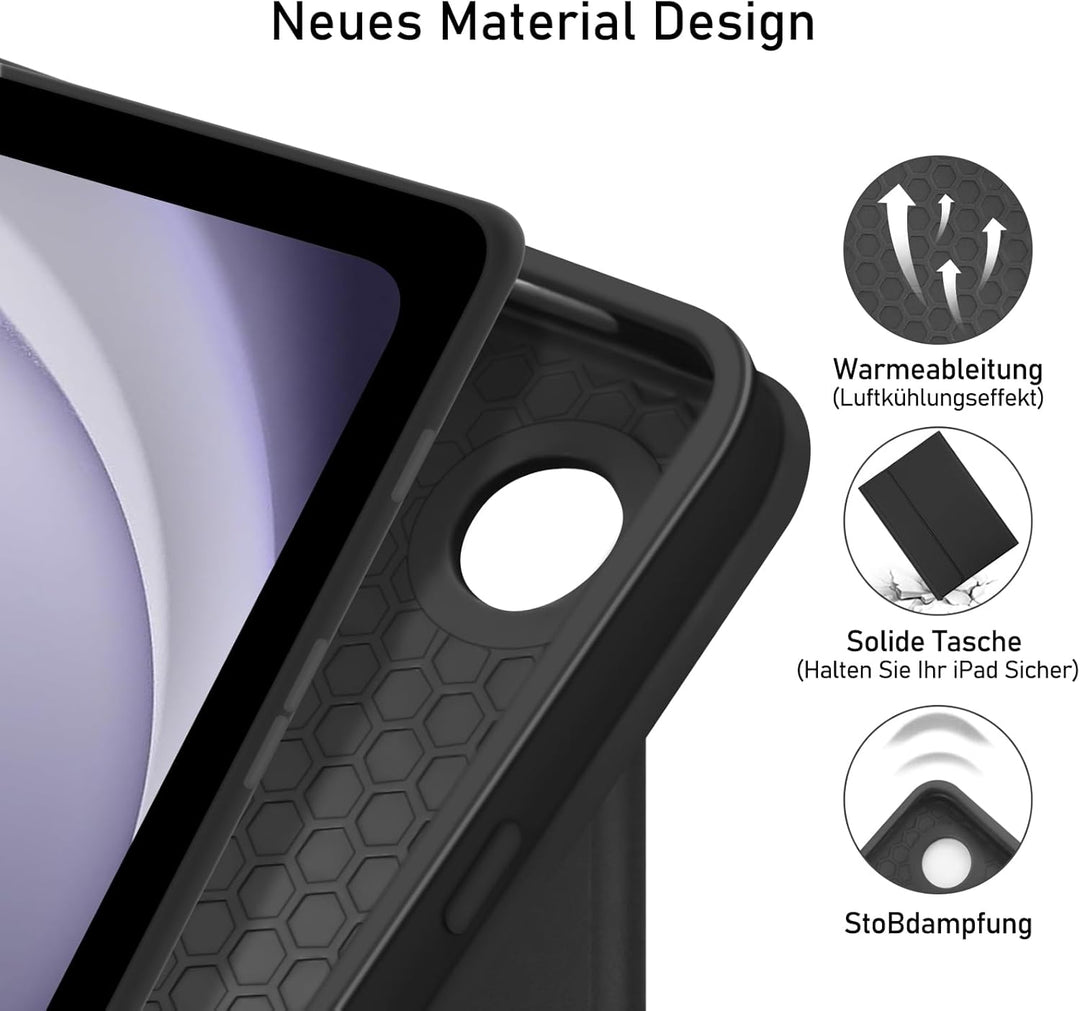 Hofsos für Samsung Tablet A9 Tastatur Hülle - Galaxy Tab A9 Hülle mit Tastatur, (Deutsches QWERTZ) T