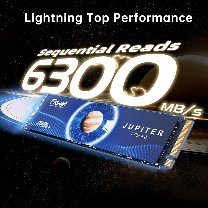Fikwot M.2 SSD, 500GB NVMe SSD M.2, PCIe Gen4, Bis zu 6300MB/s Lesen, Interne SSD für PS5 Gaming und