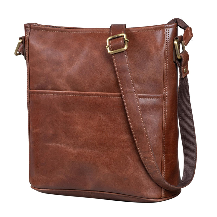 LEABAGS Leder Handtasche Damen I Premium Echtleder Umhängetasche I Schultertasche I Damentasche I Tr