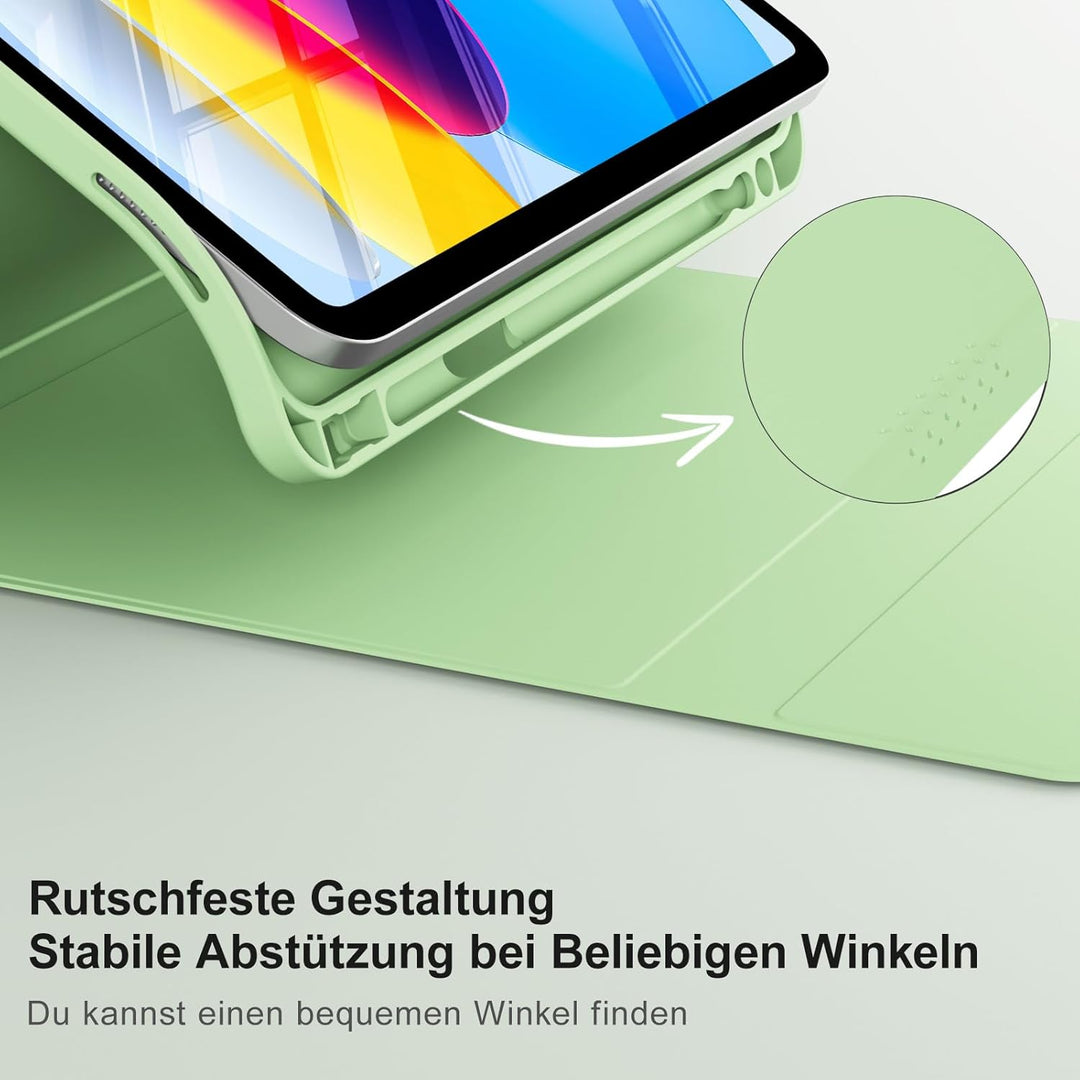 Hülle mit Tastatur für iPad A16 11/10 Generation (2025/2022, 11/10.9 Zoll), 7 Farben Beleuchtete Abn