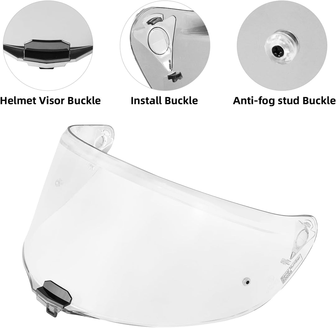 VCOROS Motorradhelm Visier,Motorrad Windschutz Helm Objektiv Visier,Helmvisier für FF811/VECTOR II/C