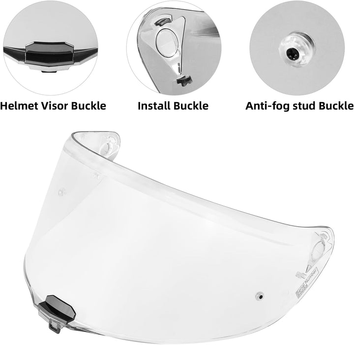 VCOROS Motorradhelm Visier,Motorrad Windschutz Helm Objektiv Visier,Helmvisier für FF811/VECTOR II/C