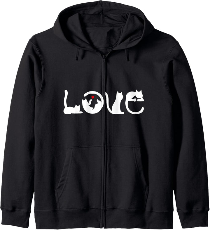 Lustiges Design mit Katzenmotiv - Ich liebe Katzen Kapuzenjacke