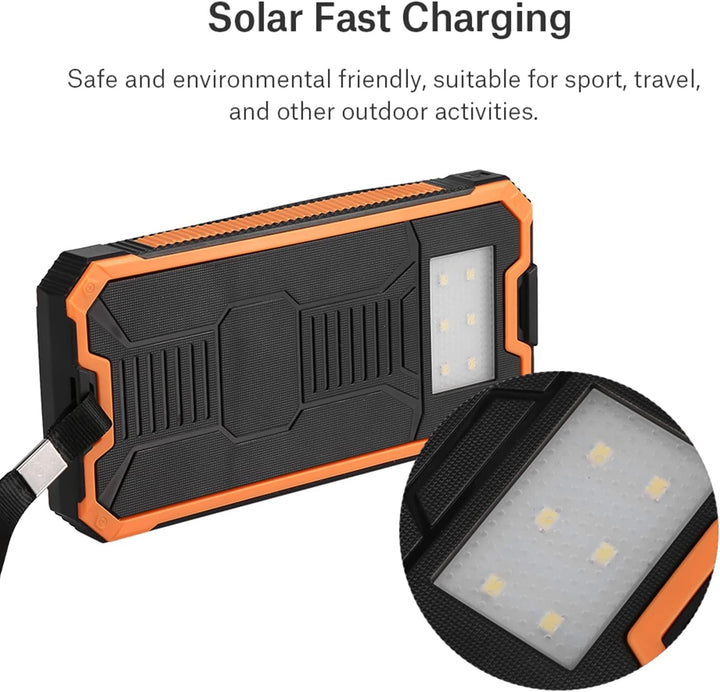 20000MAH Solar Power Bank Tragbares Ladegerät, Dual USB Solar Panel Ladegerät mit Schnellem Gebühren