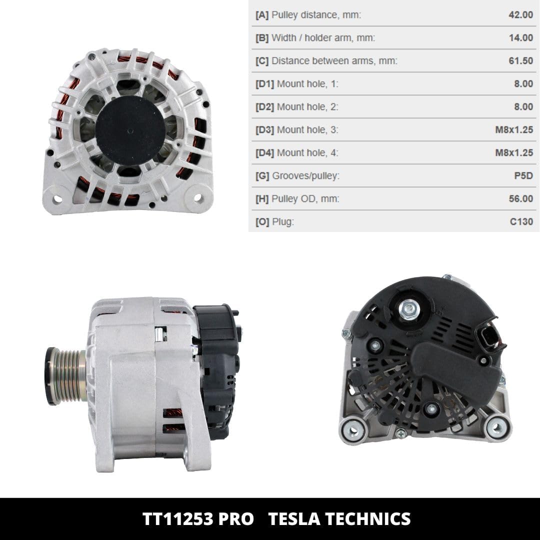 TT11253 PRO. LICHTMASCHINE 12V, alternator 125A, kompatibel mit RENAULT, OPEL, auto-lichtmaschinen f