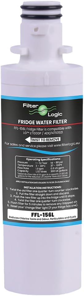 FilterLogic FFL-156L | 1x Kühlschrank Wasserfilter kompatibel mit LG LT1000P ADQ747935 ADQ74793501 W