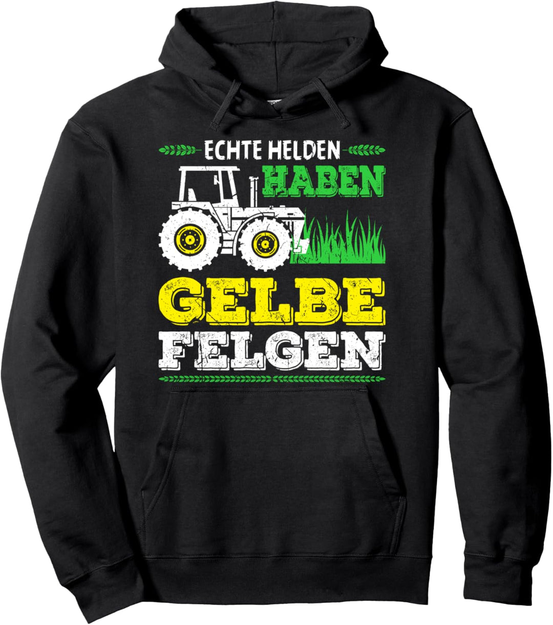 Echte Helden Haben Gelbe Felgen Bauer Traktor Pullover Hoodie