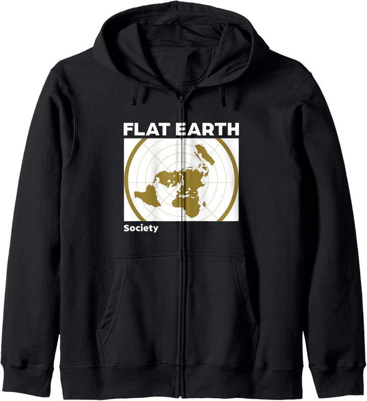 Flat Earth Society Vintage Map Weltraumverschwörung Kapuzenjacke