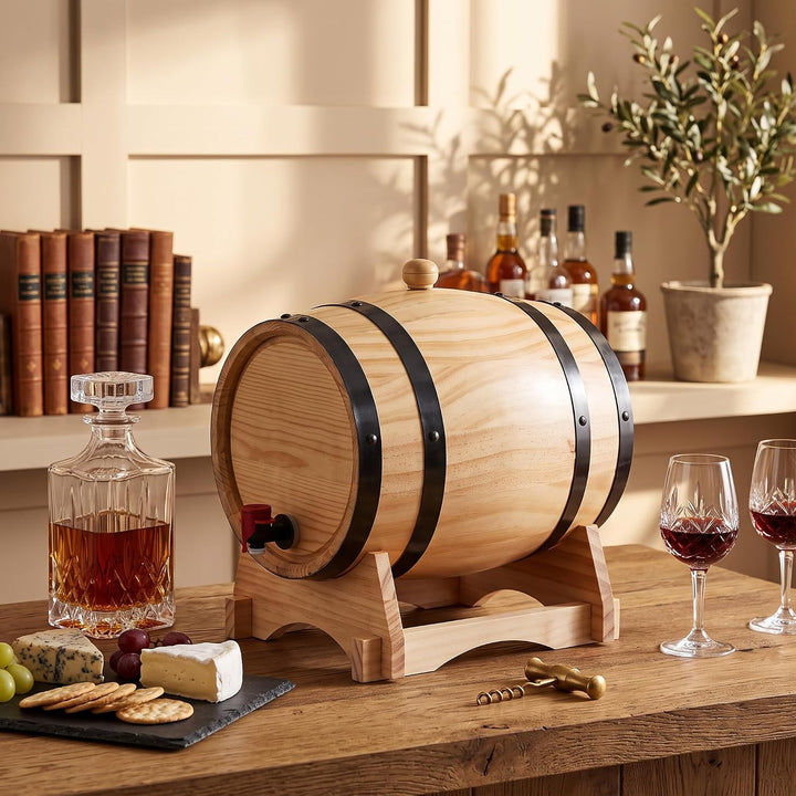 Wein-Eichenfässer, Eichenfässer mit Klarer Holzmaserung für die Bar (5L), 5L