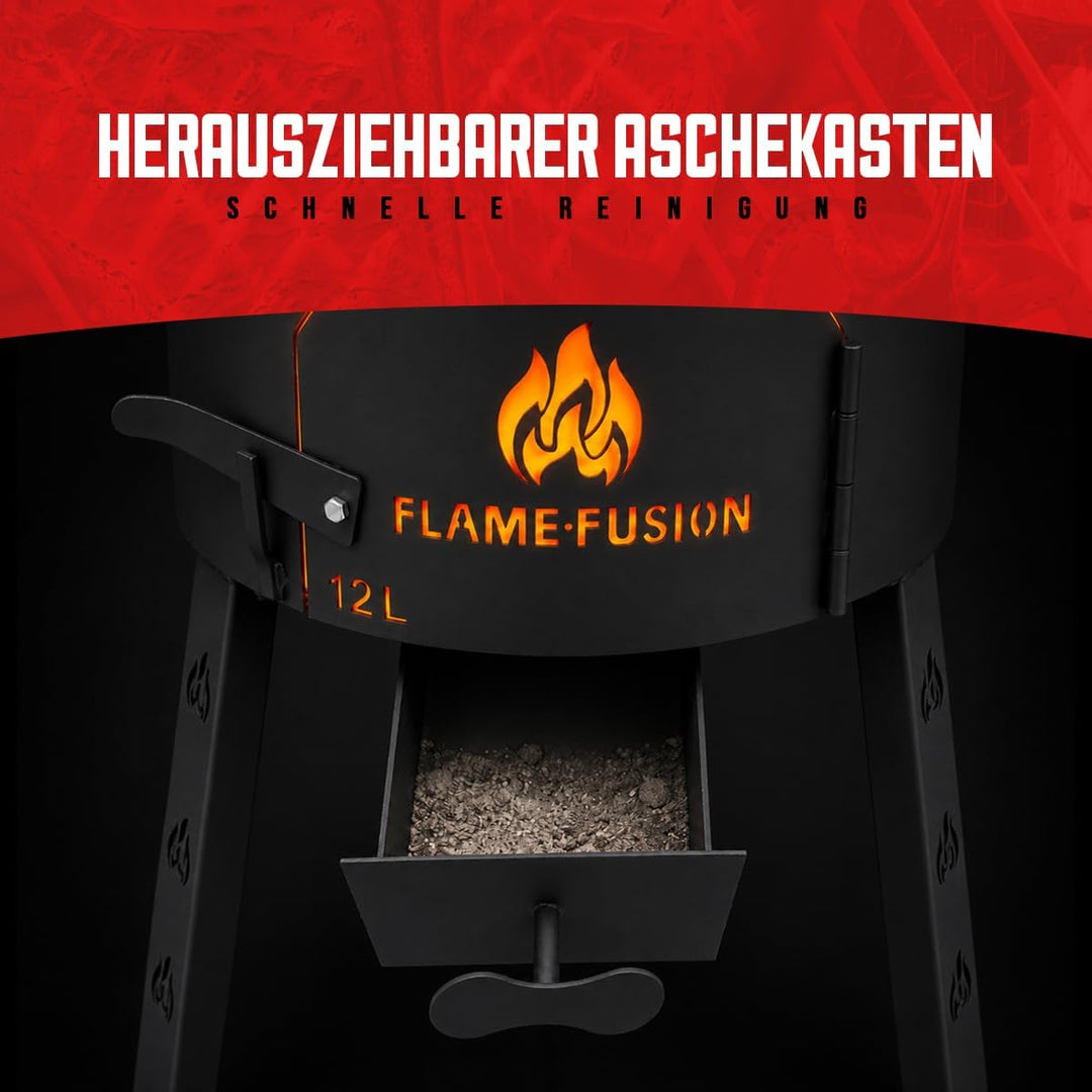 Utschak S Feuerofen inkl. 10 Liter Kazan [Grösse wählbar] - Uchag Kasanofen zum Grillen &amp; Kochen S -