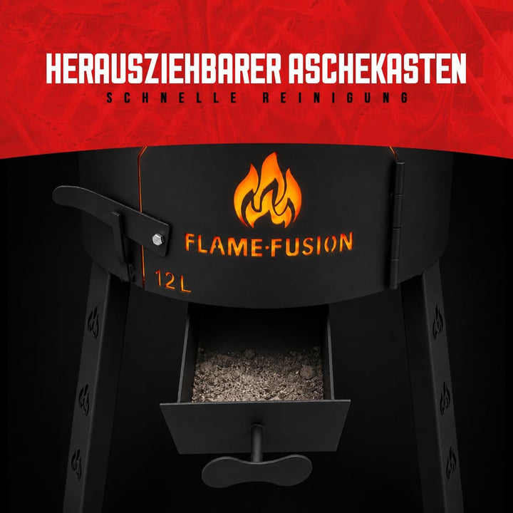 Utschak S Feuerofen inkl. 10 Liter Kazan [Grösse wählbar] - Uchag Kasanofen zum Grillen &amp; Kochen S -