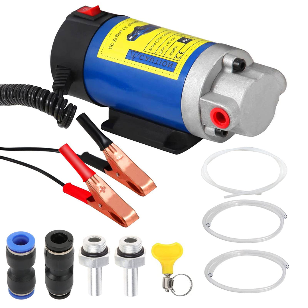 QLOUNI 12V 100W Ölabsaugpumpe Elektrisch Diesel Absaugpumpe 2-3L/min Ölwechselpumpe für Motorölwechs