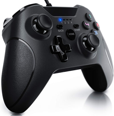 CSL - Gamepad für PC im Xbox Design - Controller kabelgebunden - hochwertige Analogsticks - geringe