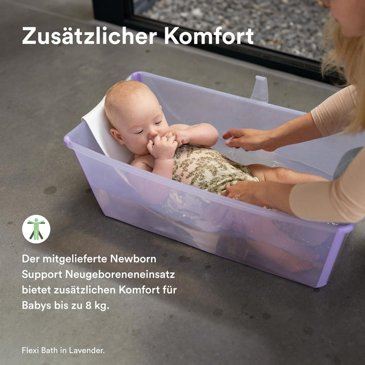 Stokke Flexi Bath (Ocean Blue) + Newborn Support + Flexi Bath Stand - Ideal für Neugeborene & Kinder