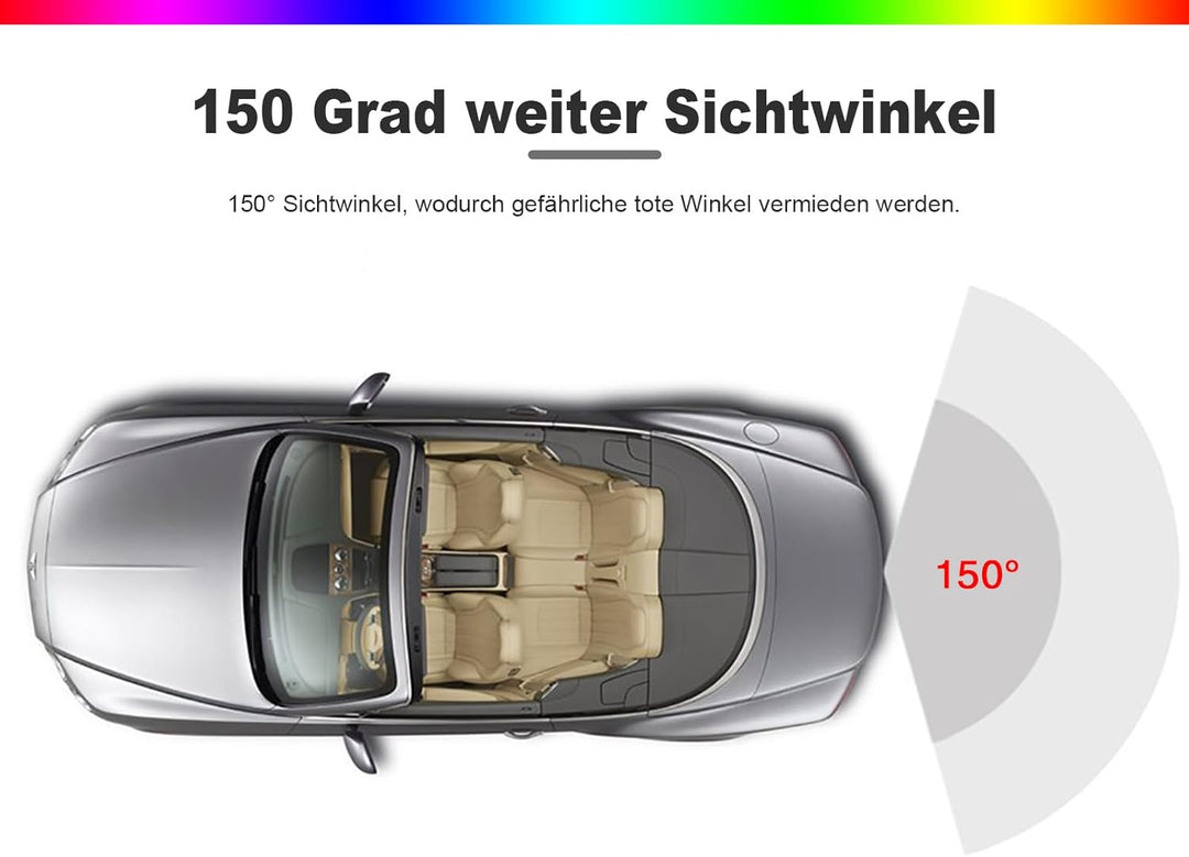 ERISIN AHD 1080P Rückfahrkamera mit Parksensor, Rückfahrkamera-Assistent für Autos, 150-Grad-Blickwi