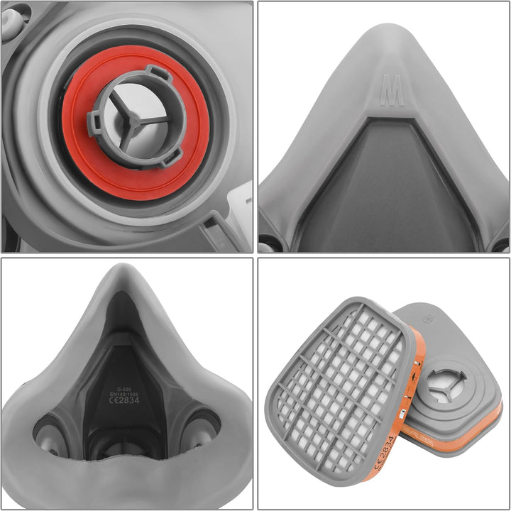 AirGearPro M-500 Atemschutzmaske mit A1P2 Filter, Gasmaske Staubfilter für Lackieren, Arbeiten, Schl