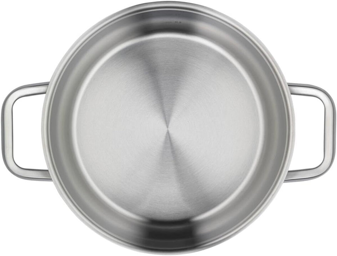WMF Iconic Topfset Induktion 2-teilig, Kochtopf Set mit Metalldeckel, Cromargan Edelstahl poliert, I