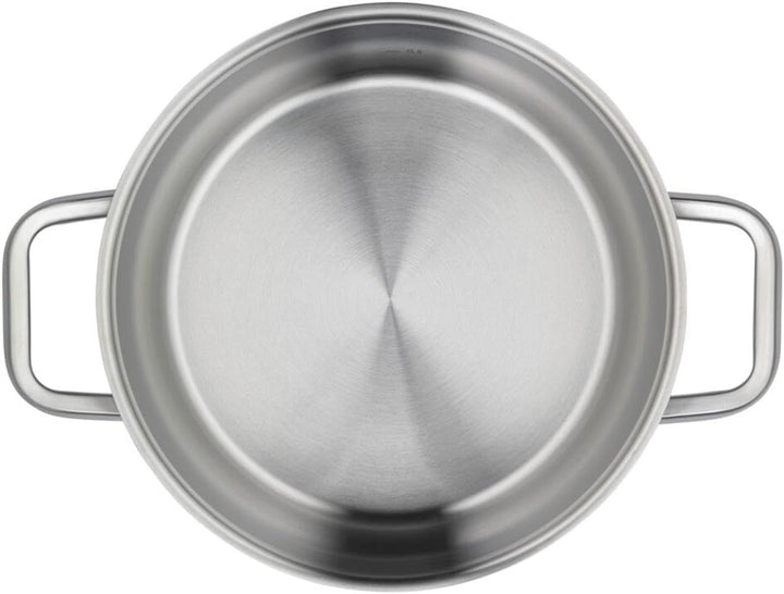 WMF Iconic Topfset Induktion 2-teilig, Kochtopf Set mit Metalldeckel, Cromargan Edelstahl poliert, I