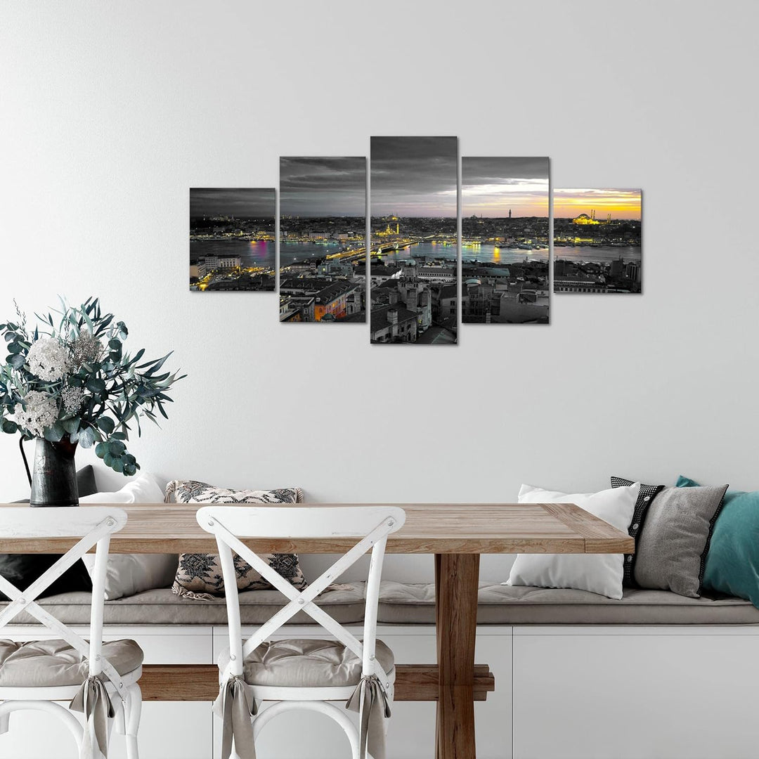 Runa Art Wandbilder Istanbul Türkei 5 Teilig Bild auf Vlies Leinwand Deko Wohnzimmer Schlafzimmer St