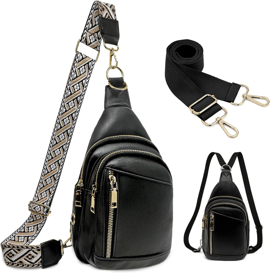Kaiyaner Brusttasche Damen Umhängetasche Herren Crossbody Bag Handytasche zum umhängen 2 in 1 Schult