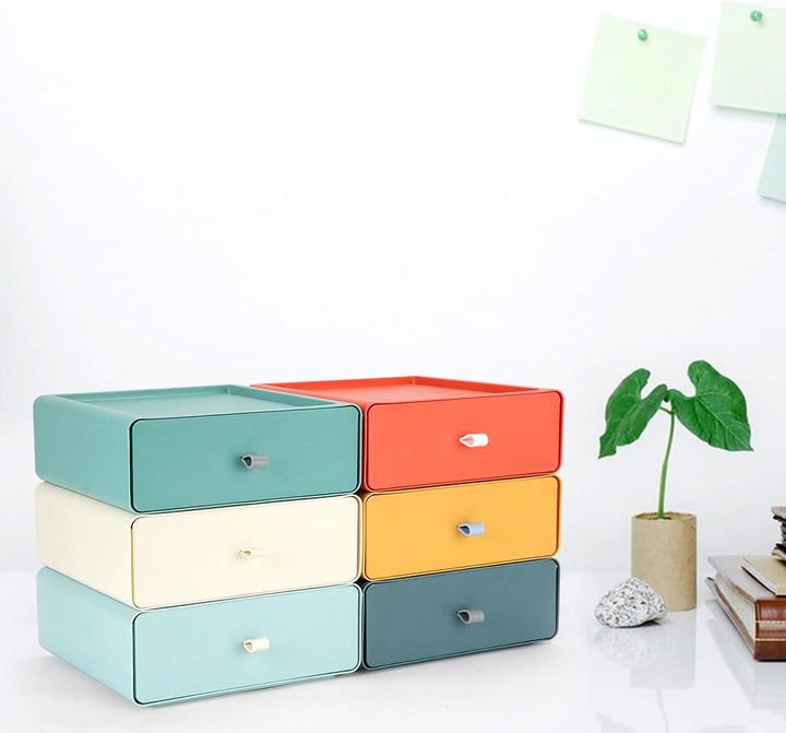 TIE-DailyNec 6 Stück Stapelbare Schubladenboxen, Kosmetik Organizer Schubladenbox, Aufbewahrungsbox