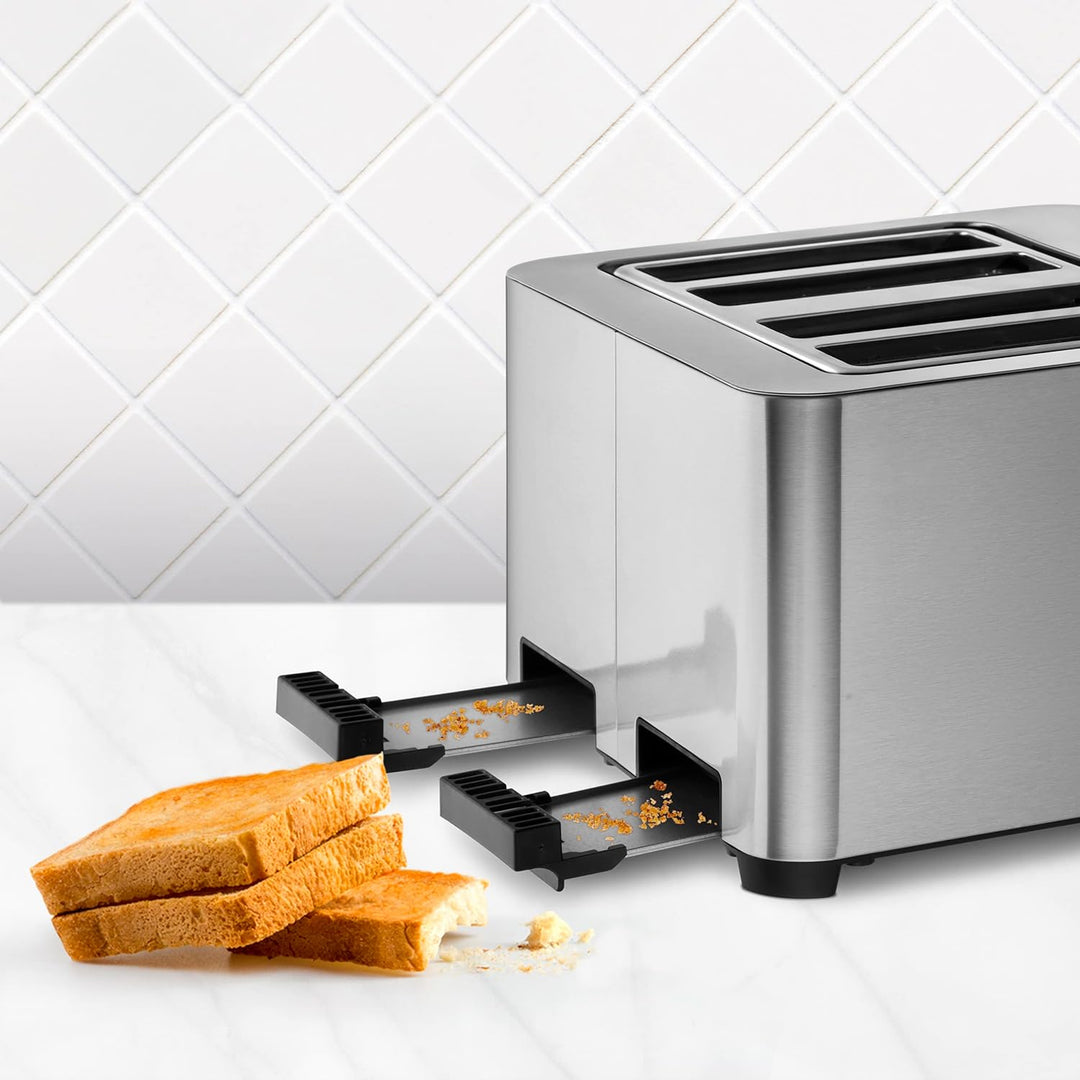 Ufesa Quartet Delux Toaster 4 Scheiben, 2 digitale LCD-Bildschirme, 1500 W, 4 breiter Schlitze, 7 Br