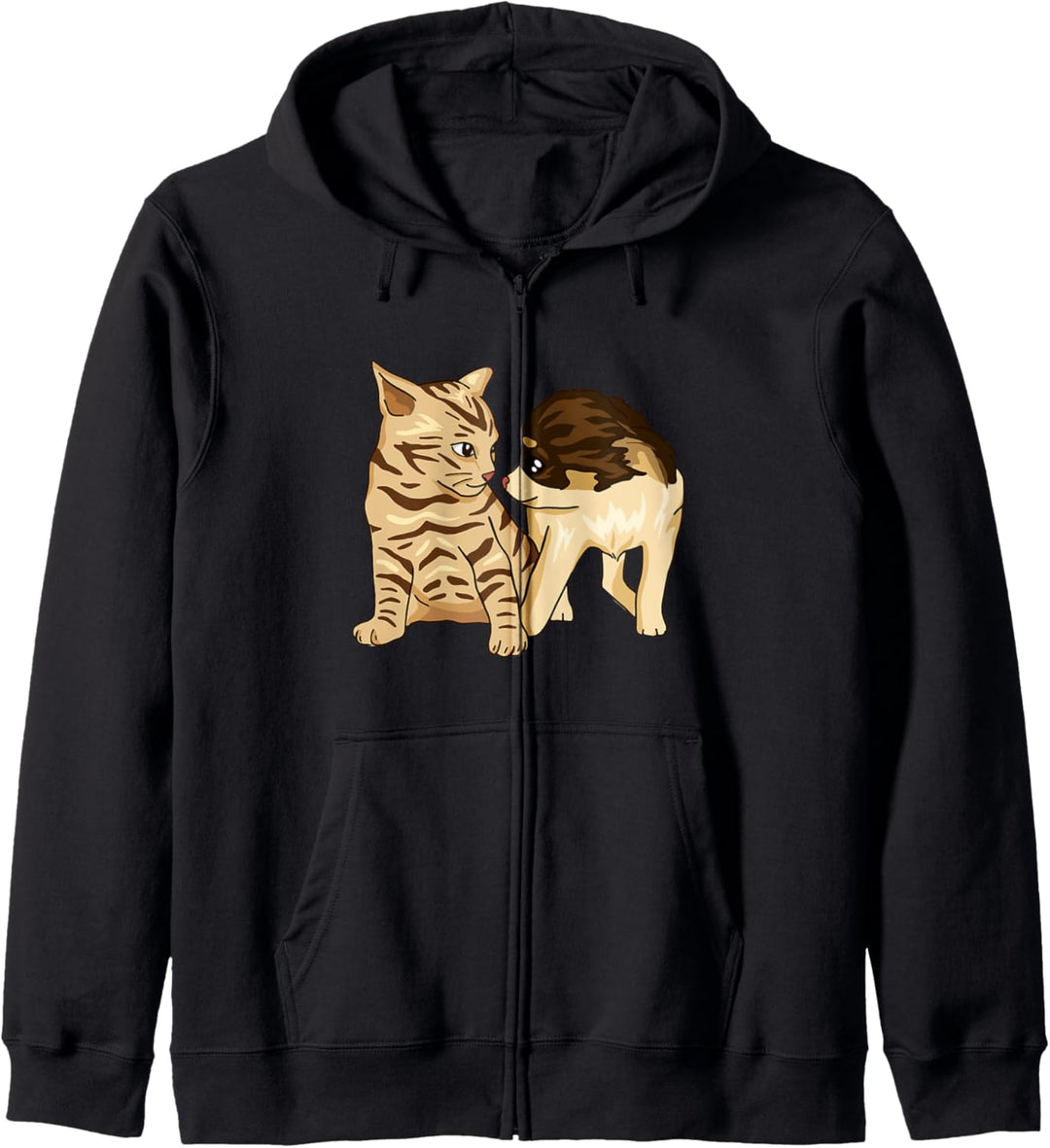 Niedliches Katzen und Hunde Design mit Kätzchen und Welpen Kapuzenjacke