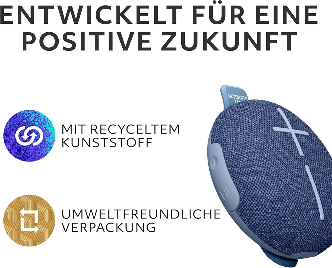 ULTIMATE EARS MINIROLL Ultraportabler wasserdichter Bluetooth-Lautsprecher, starker Bass, staubdicht