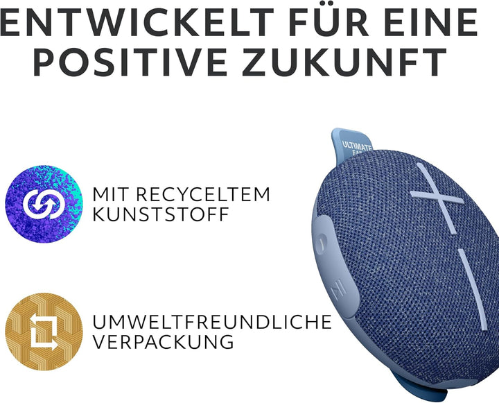 ULTIMATE EARS MINIROLL Ultraportabler wasserdichter Bluetooth-Lautsprecher, starker Bass, staubdicht