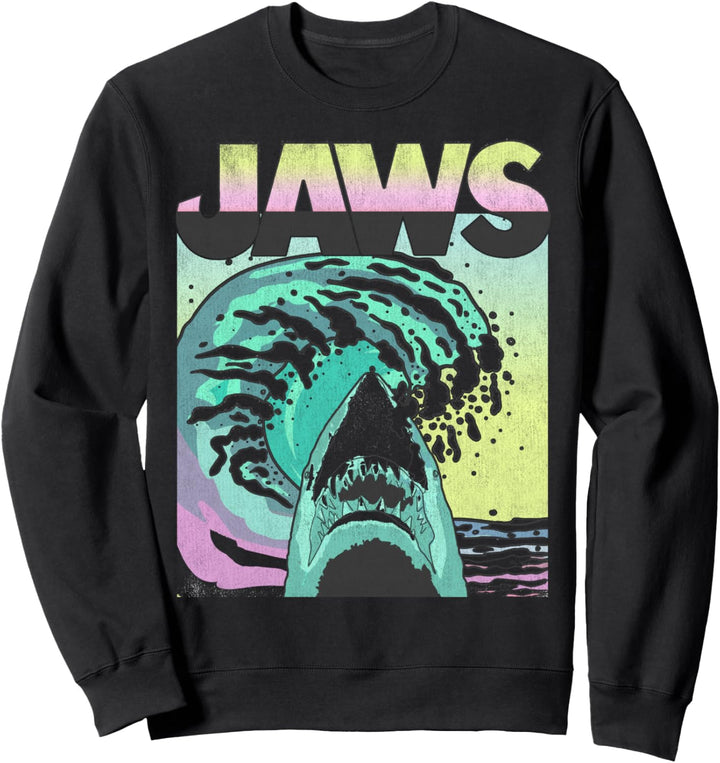 Jaws Retro Wave Poster Sweatshirt