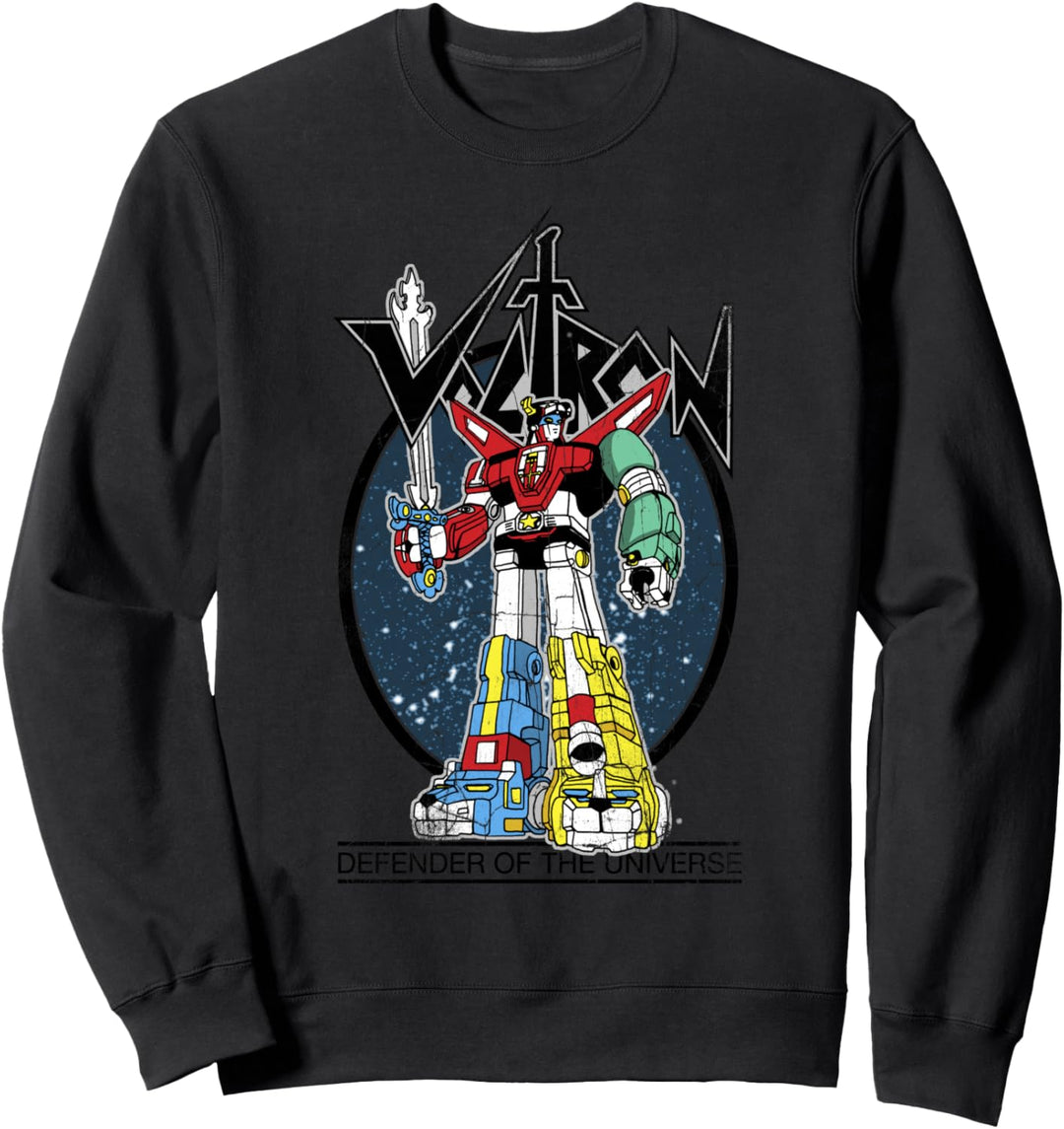 Voltron Retro Defender Colorful Distressed Sweatshirt