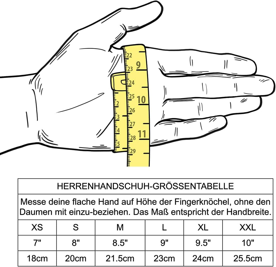 Downholme Touchscreen-Lederhandschuhe mit Innenfutter aus Kaschmir für Herren S Grau, S Grau