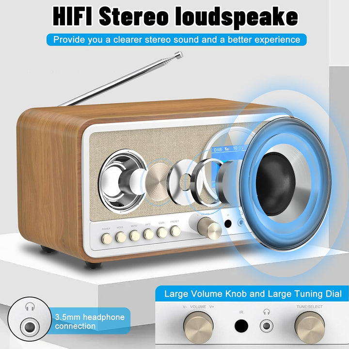 DAB+/FM Radio mit Bluetooth, Digital Radio Küchenradio DAB Plus Radio mit Fernbedienung Küchenradio