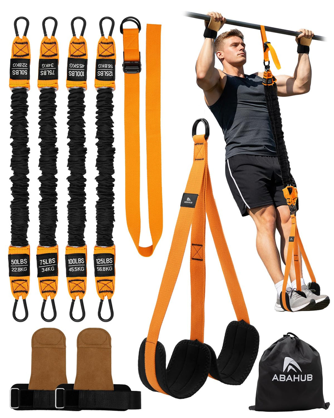 Abahub Klimmzugband Set Klimmzughilfe Widerstandsbänder Pull UP Band für Klimmzüge, Training zu Haus