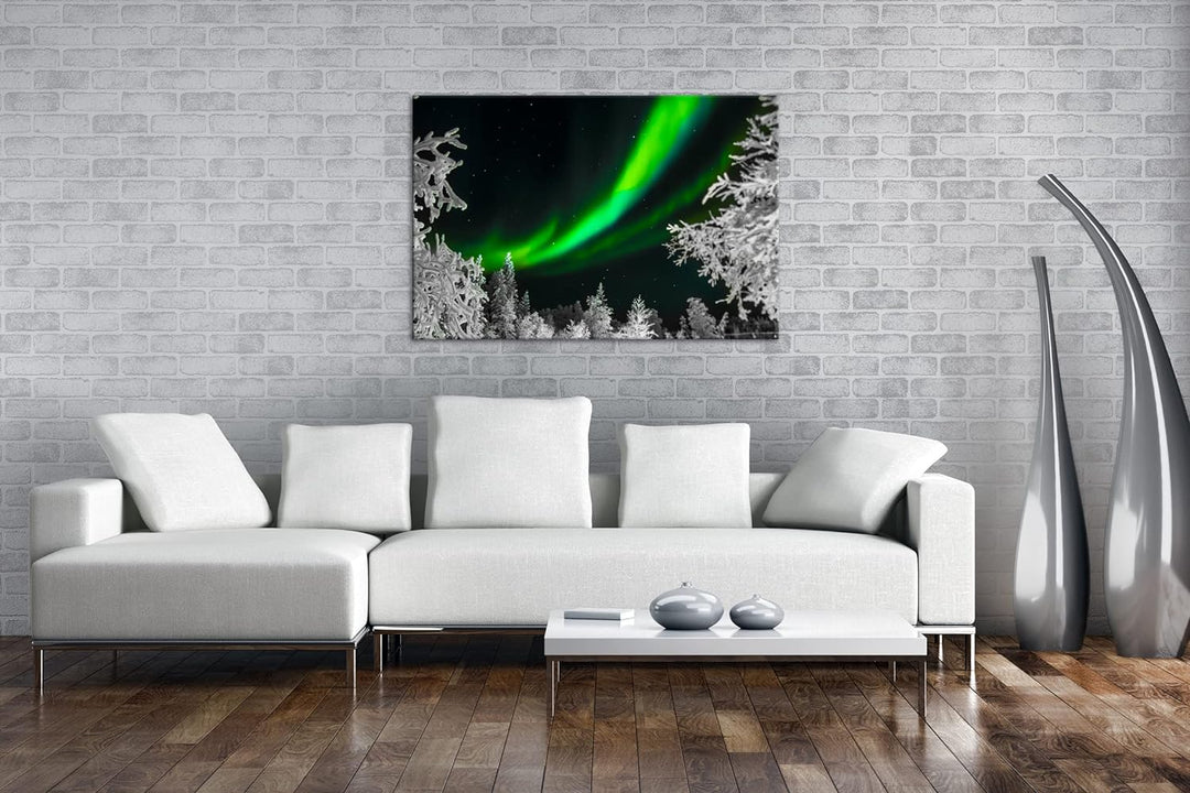 deyoli Atemberaubende Nordlichter Format:90x60 cm als Leinwandbild, Motiv fertig gerahmt auf Echthol