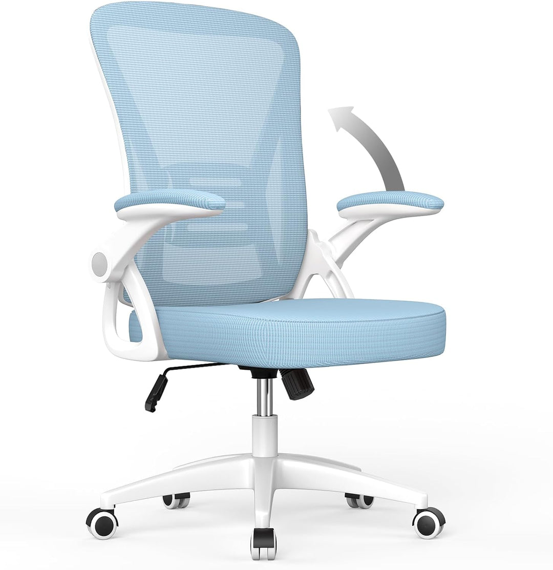 naspaluro Bürostuhl, Ergonomischer Schreibtischstuhl mit Netzbespannung, Klappbaren Armlehnen, Höhen