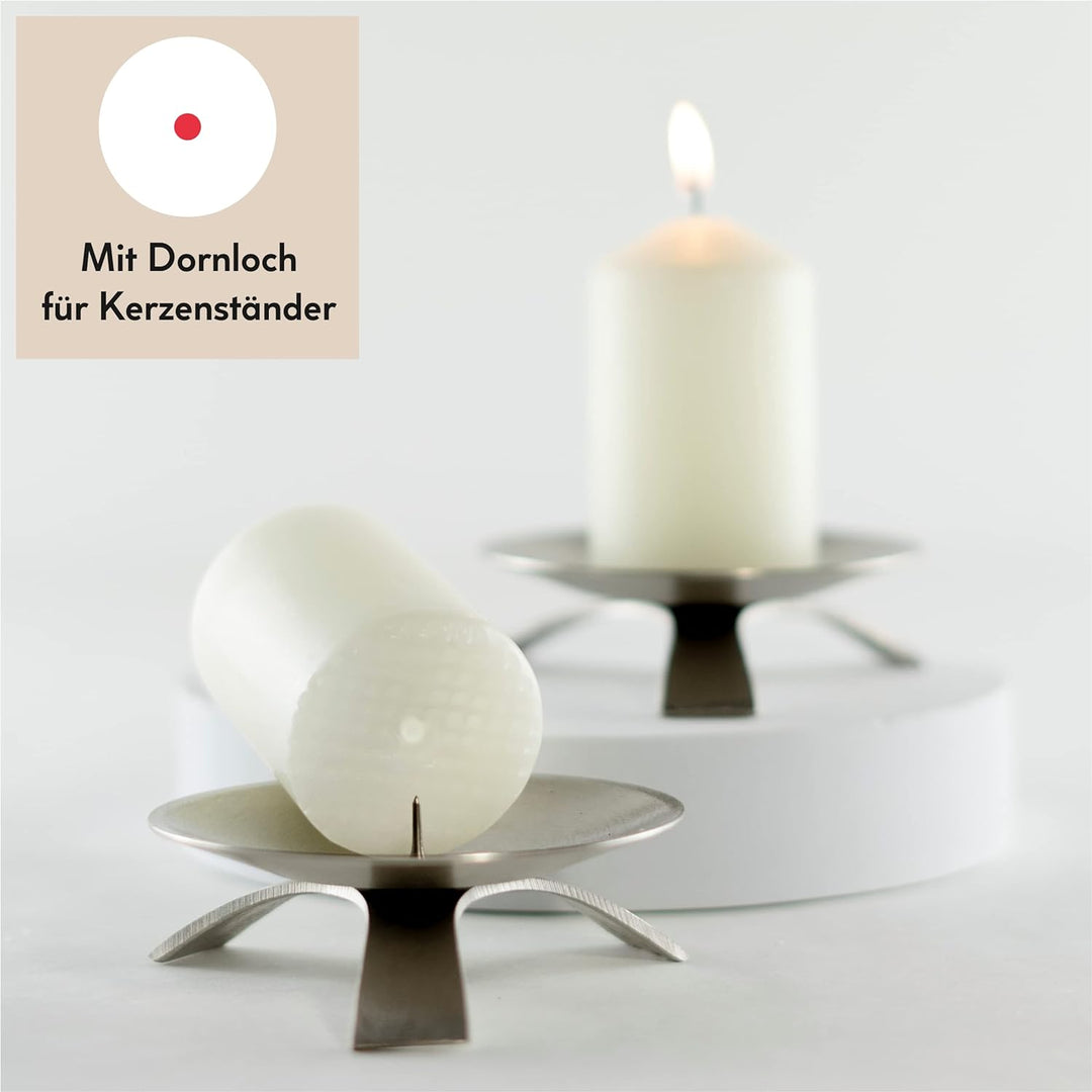HOFER STUMPENKERZEN 48 x 80 mm – elfenbein, creme, champagner | besonders lange Brenndauer ca. 18 St