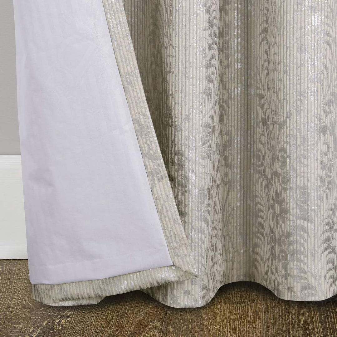always4u 100% Blickdicht Vorhang Elegante Gardinen mit Sliber Muster Verdunkelung Schallschutz mit Ö