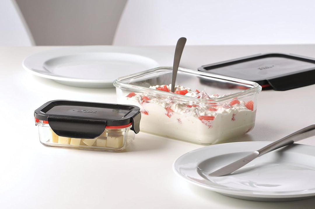 Silit Storio Vorratsdose 21 x 14 cm, Glas, Vorratsglas, luftdichter Aroma-Deckel, Frischhaltedose zu