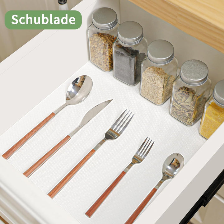 wohomuke Schubladenmatte 60x600cm küche Matte für schubladen schubladeneinlage zuschneidbar Eva Kühl